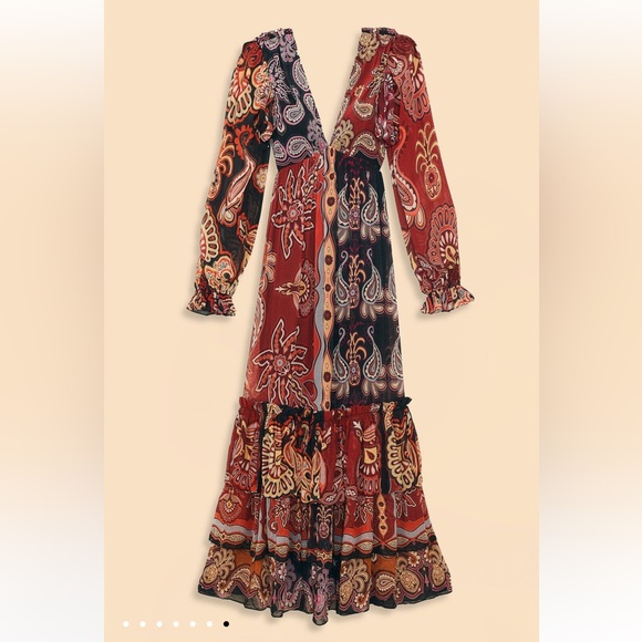 Farm Rio Black Sweet Mermaids V Neck Maxi Dress sz large new with tag - Picture 6 of 8